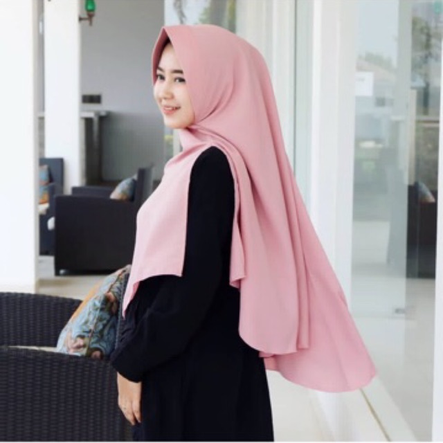 Khimar Pet Jumbo Belah tengah pinguin / Jilbab Hijab Instant  wolfis