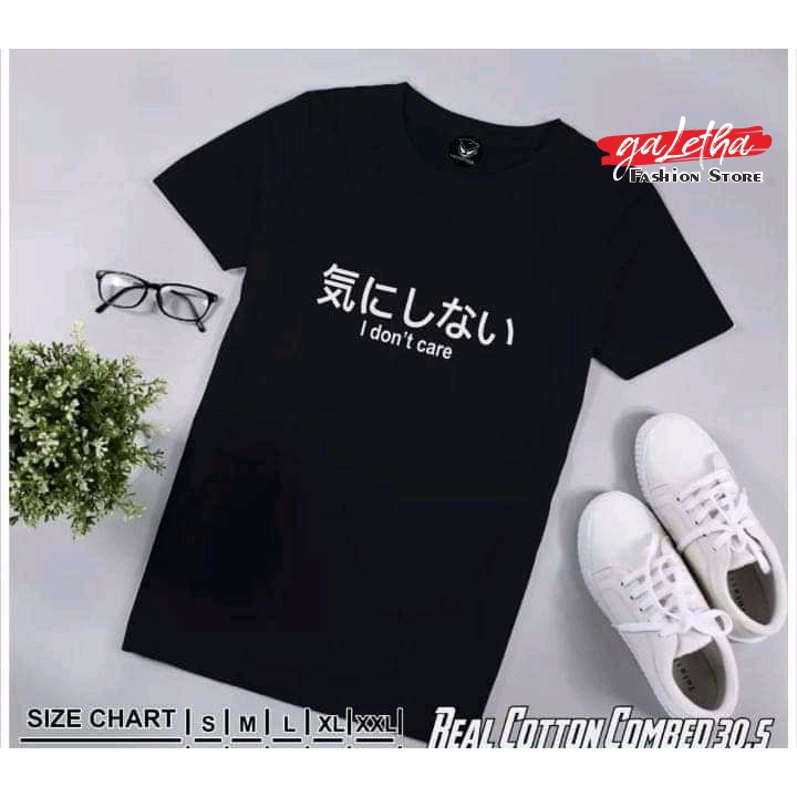 GALETHA - Kaos Distro I Don't Care / kaos Pria Wanita Jumbo Big Size Terbaru / Kaos Pria Distro Orig