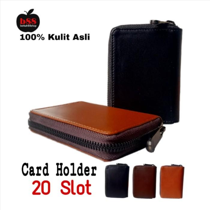

Dompet Kartu Card Holder 20 Slot Kulit Asli 3 Warna