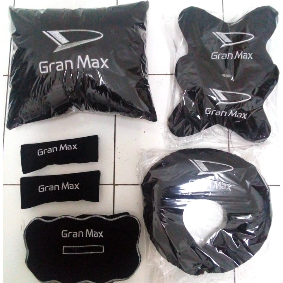 Daihatsu Granmax bantal aksesoris interior mobil headrest bordir custom 5 in 1