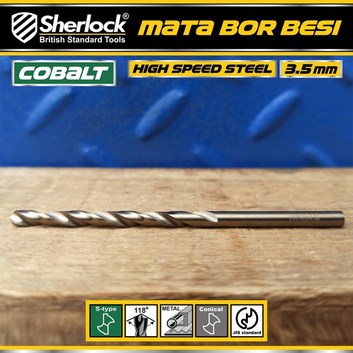 Mata Bor Besi 3.5 mm / Sherlock JIS Standard High Speed Steel Cobalt (1 Pcs)