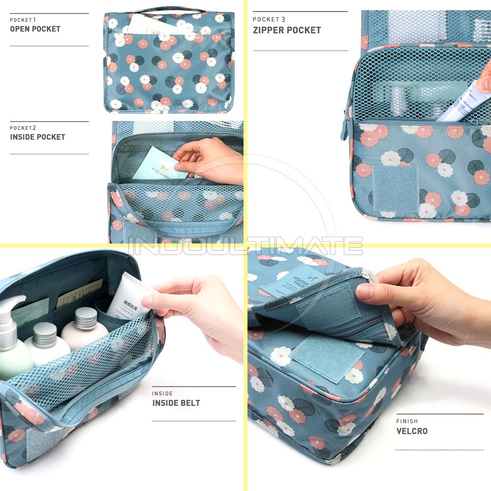 Travel Organizer Pouch Alat Mandi Pouch Make Up Tas Kosmetik Peralatan Mandi Motif IM OR 52-01