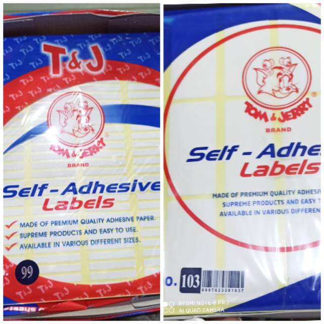 

Label tom & jerry 99 , 103 , 121 , 112 , 104