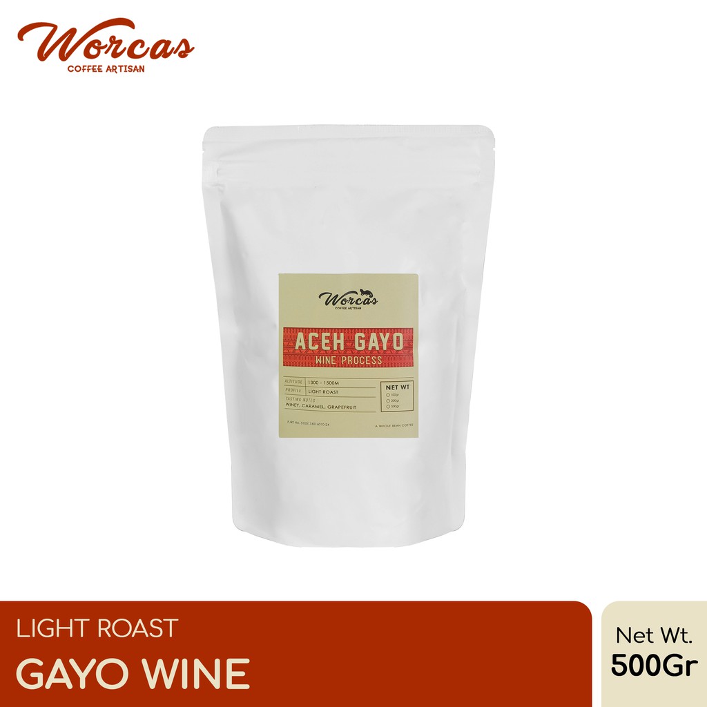 

WORCAS Kopi Arabika Aceh Gayo Wine Process 500 Gram - Light Roast