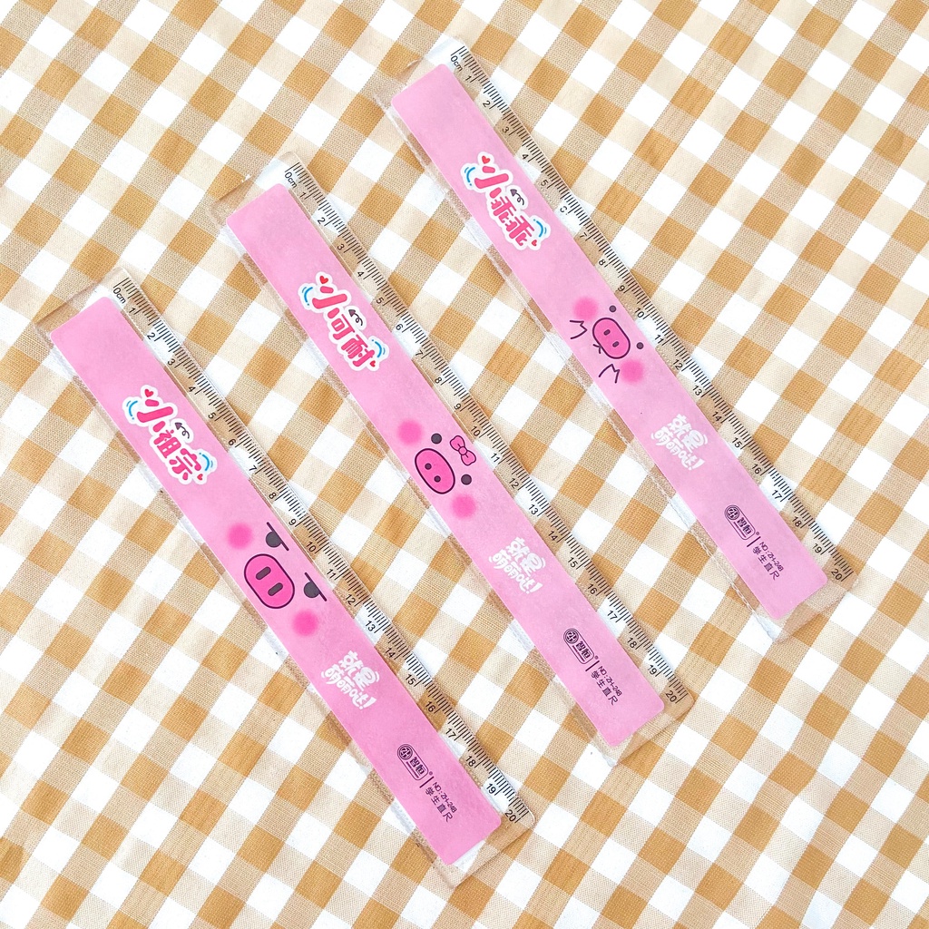 

Penggaris 20 cm babi / Mistar / Plastic Ruler Transparan Hewan Babi Piggy Pig Pink Piglet Kartun Cute Animal Import Japan Miniso Harga Termurah