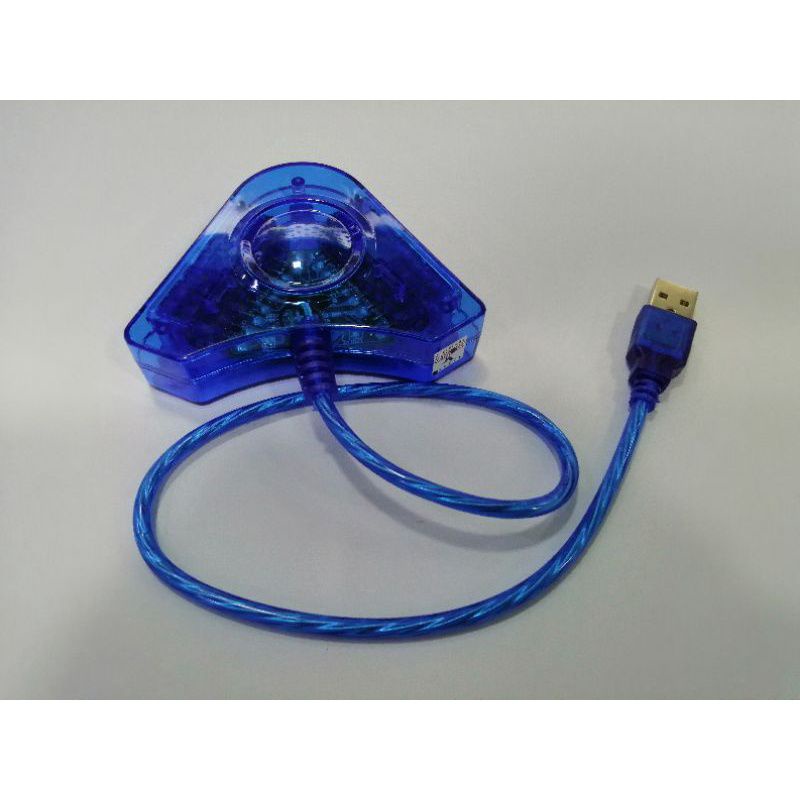 CONVERTER/CONVERTOR STIK PS2 BIRU DOUBLE TO PC/PS3