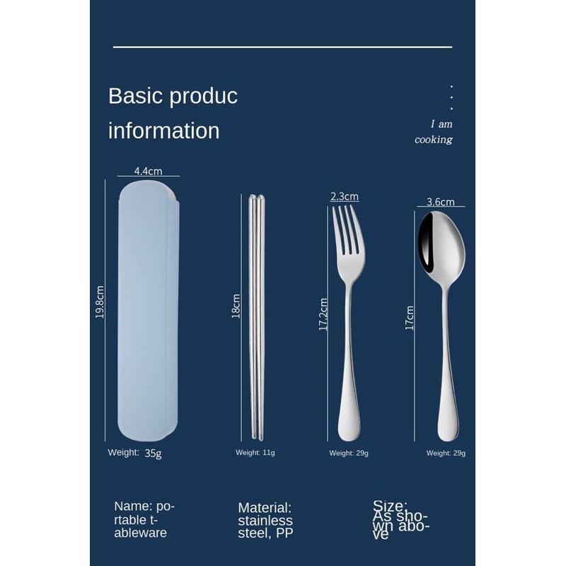 Tableware Travel Sendok Garpu Sumpit Set Stainless Travel portable spoon fork tableware pribadi import