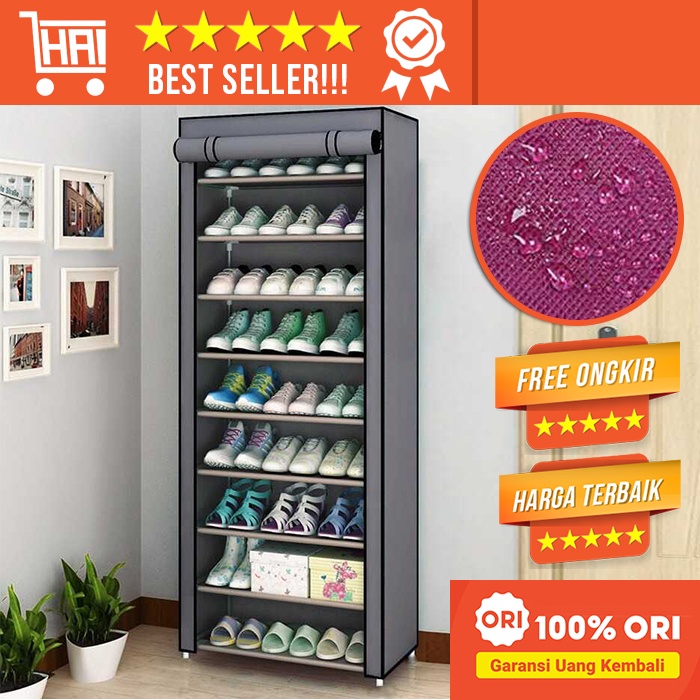 RAK SEPATU MULTIFUNGSI 9 TINGKAT RAKIT PENYIMPANAN BARANG BESAR KOKOH RAKITAN SHOES RACK BOX PENYIMP