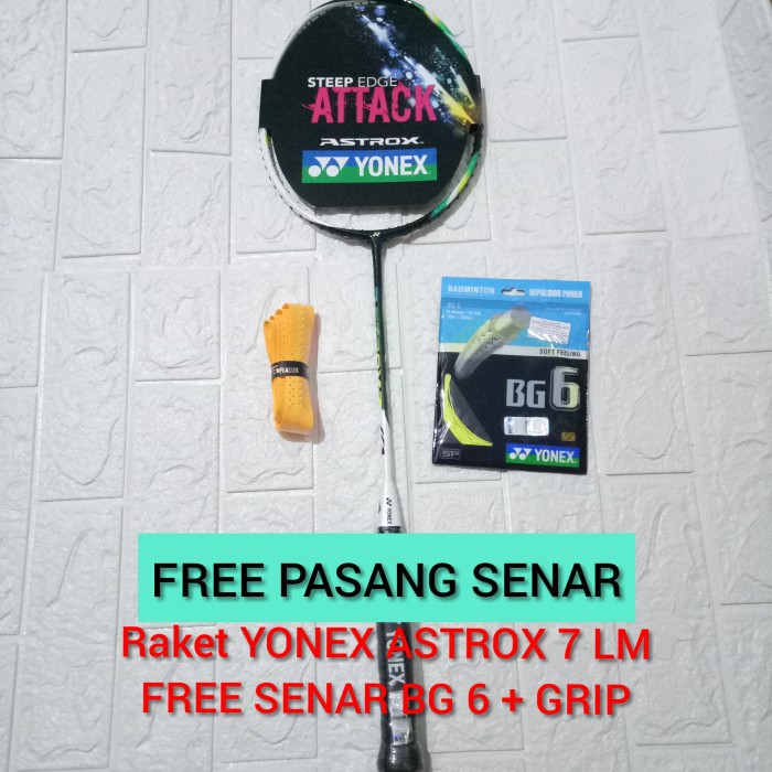 Raket badminton YONEX ASTROX 7 LM FREE SENAR BG 6 +GRIP FRASSER