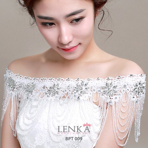 [STOK TERBATAS] BRIDAL BOLERO CRYSTAL MUTIARA WEDDING PESTA WANITA BPT009