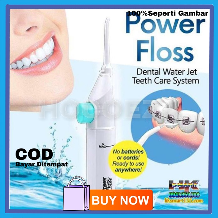 PEMBERSIH GIGI DENGAN SEMPROTAN AIR PRAKTIS  POWER FLOSS DENTAL WATER JET PORTABLE BR58