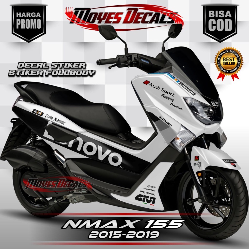 Decal Sticker NMAX 155 GP Racing Full White Team Series 01