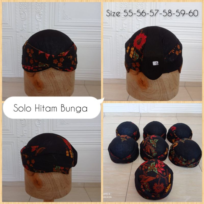 BLANGKON SOLO HITAM BUNGA