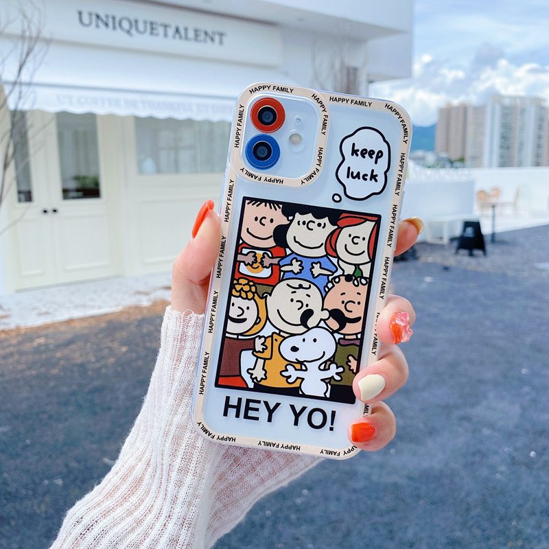 【Angel Eyes】New Snoopy Soft Case iP iPhone 11 12 mini Pro Max 7 8 + Plus SE 2020 X XR XS Max