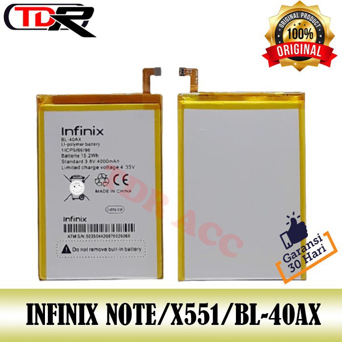 Baterai batre battery infinix hot note X551 BL-40AX ORIGINAL/ batre handphone infinix x551 bl40ax