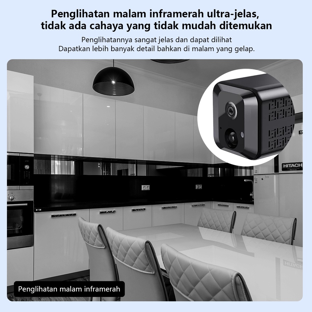 XIHANCAM 5MP Tahan Air Kamera CCTV Mini Tersembunyi Tanpa Kabel Baterai Internal Spy Camera Mini Wifi 1944P Wireless Portable Hidden Camera Cctv Wifi Mini Spy Cam CCTV Indoor Ip Camera Outdoor Security Kamera Kecil Pengintai Mini Spycam