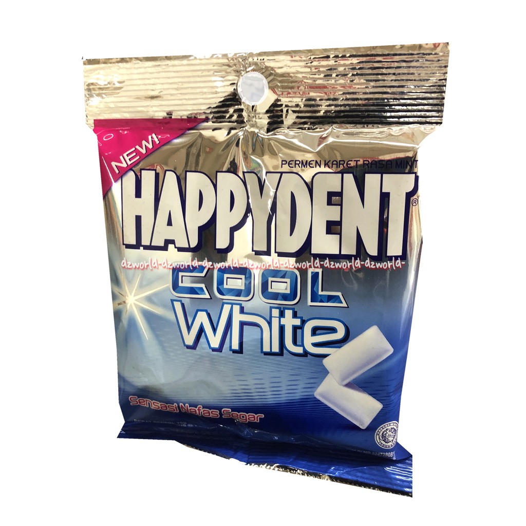 Happydent Cool White 60gr Permen Karet Rasa Mint Happy dent Mint Candy Bubble Hepi Dent