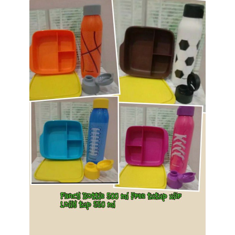 paket lolly tup dan fancy bottle lunch set murah