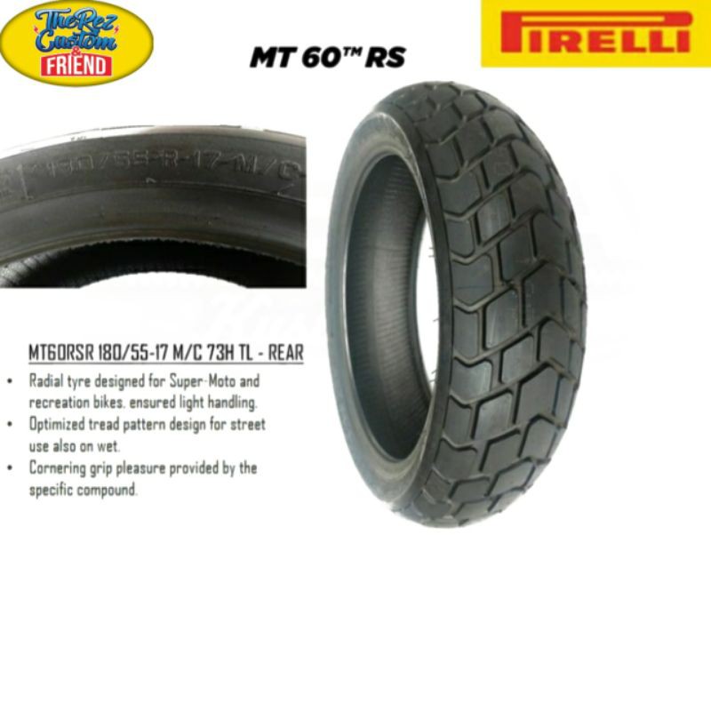 Ban Pirelli MT 60 RS Ukuran 180/55 - 17