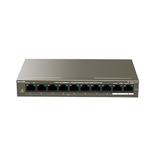 TENDA TEF1110P-8-102W/PoE/8-Port10/100Mbps+2 Gigabit Desktop