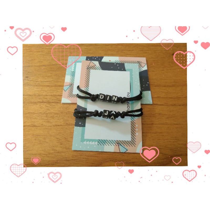 GELANG NAMA INISIAL TALI SATIN