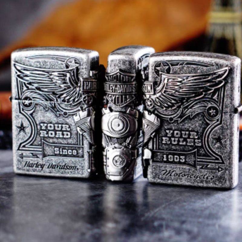Korek Api Gas Model Zippo Motif 3D HARLEY DAVIDSON