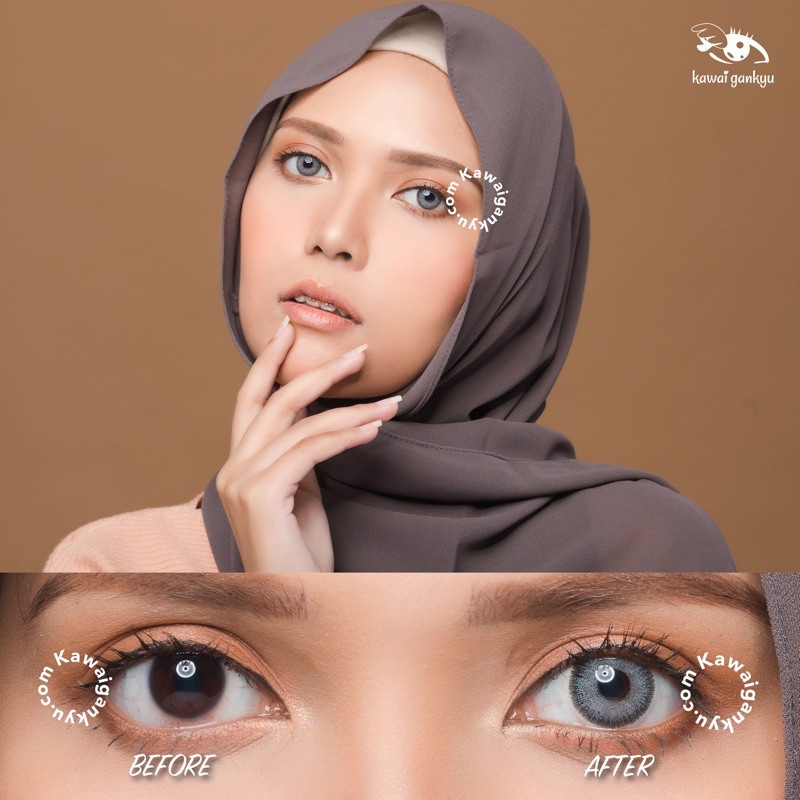 Kawai Gankyu softlens Dreamcolor matake gray (1botol)