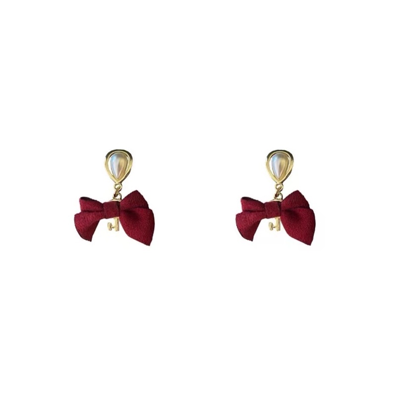 Anting Tusuk Sterling Silver 925 Model Pita Merah Vintage Untuk Wanita