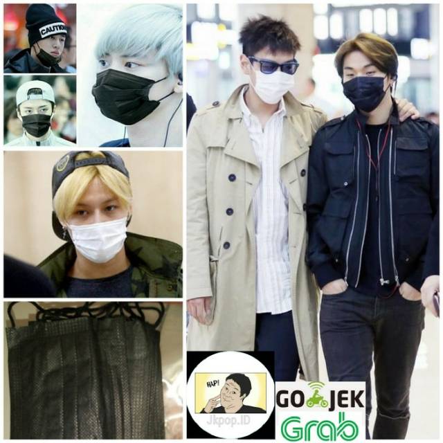 Masker Hitam 10Pcs HARGA EKONOMIS Fashion KPOP IDOL KOREA Masker mulut Putih 3PLY Disposable Mask