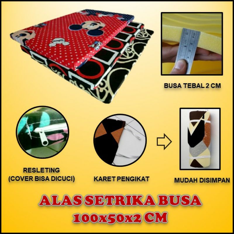 Alas Setrika Busa 100x50x2 cm Alas Gosok Modern Busa Setrika Tahan Panas