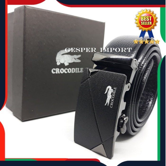 GESPER PRIA MODEL REL CROCODILE TALI KULIT ASLI