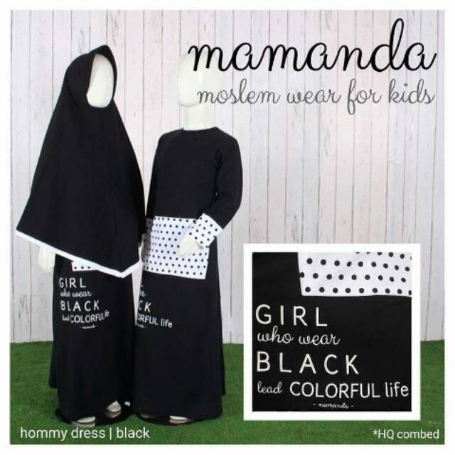 Gamis Anak HOMMY DRESS BLACK by Mamanda