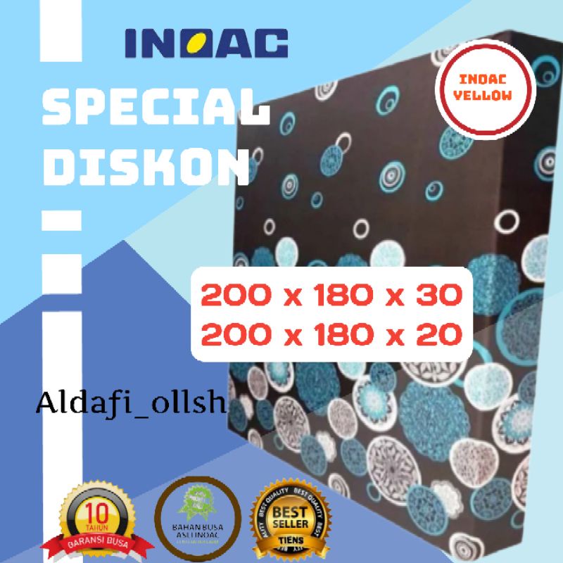 KASUR BUSA No1 INOAC YELLOW UK 200x180x30 garansi 5 TAHUN