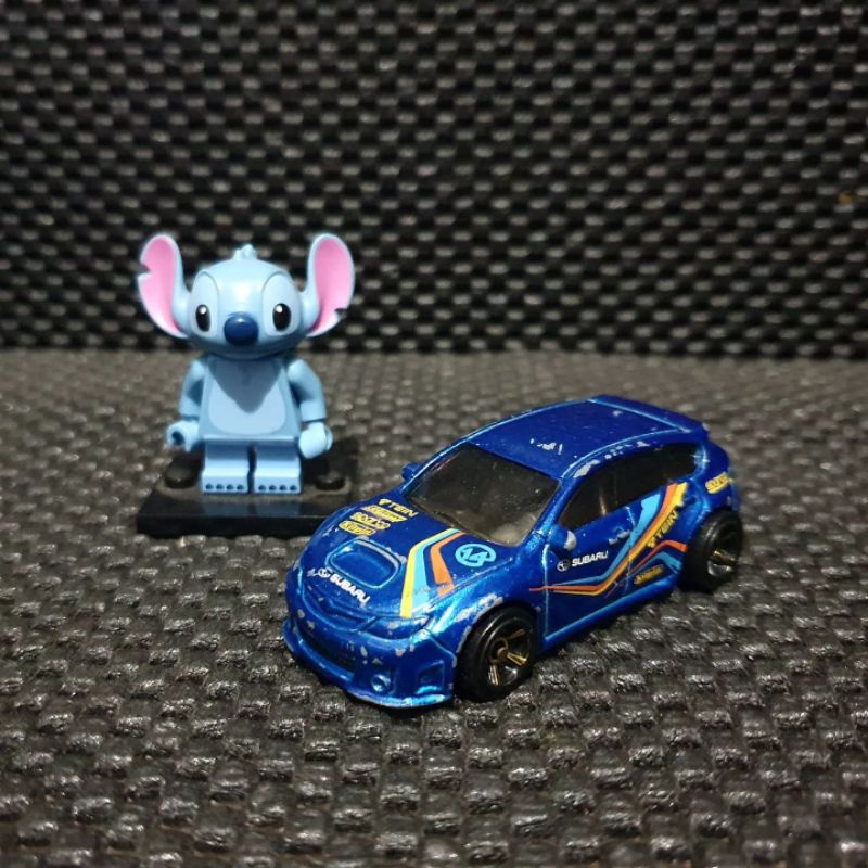 Hot wheels subaru wrx sti biru blue loose junk