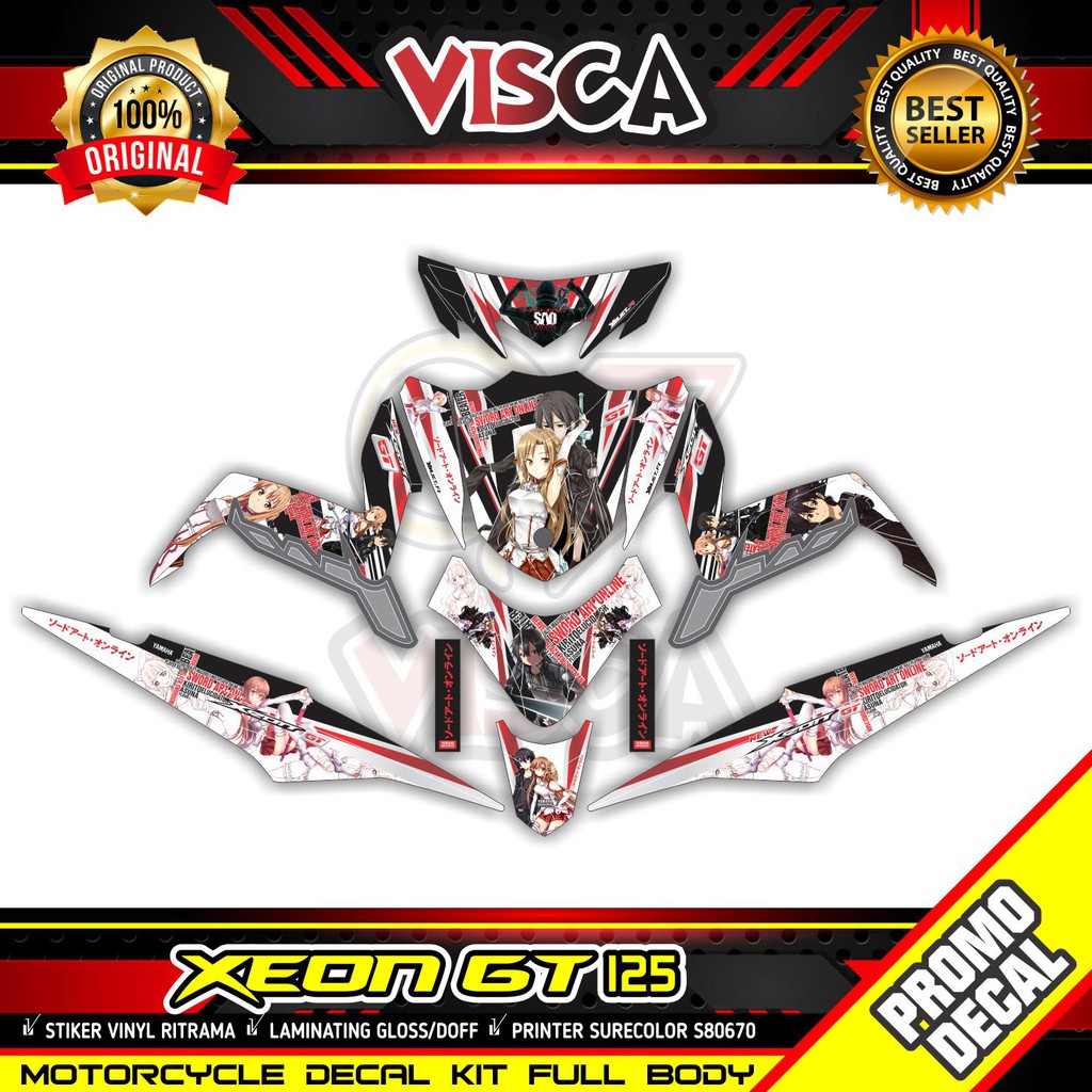 Decal Xeon GT 125 Full Body Stiker Xeon GT 125 Full Body Striping Xeon GT 125 Full Body Decal Hologr