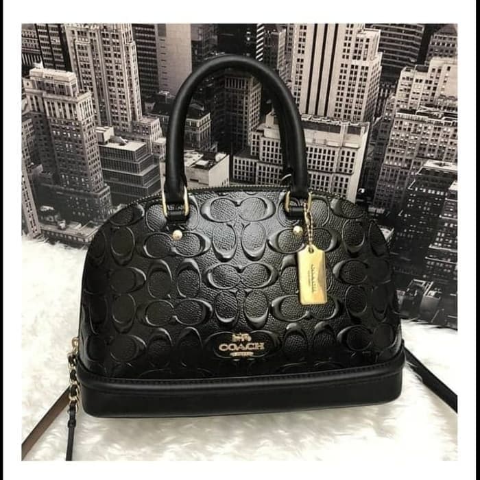 Coach Signature Mini Sierra Embossed Black - Tas Coach ORIGINAL GUARANTEE 100%