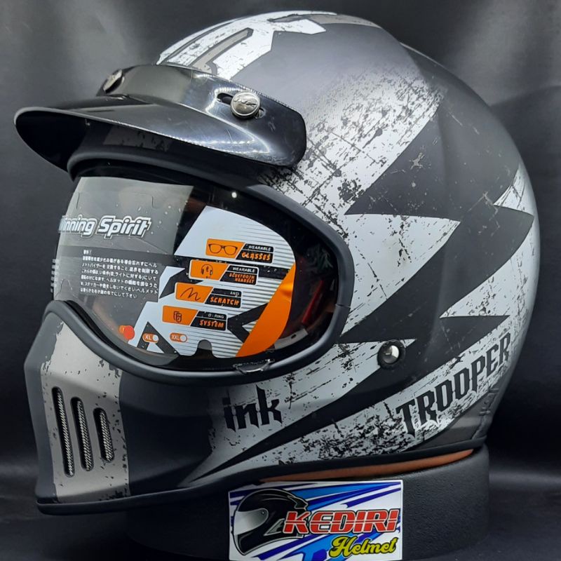 Helm INK TROOPER motif original troper cakil tropper-Thunder bkack doff