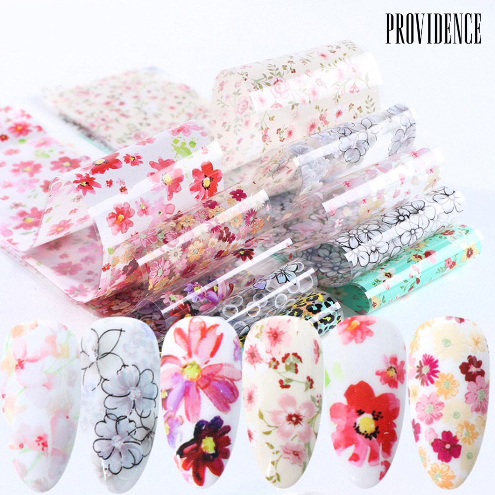 Providence 10Sheets Starry Sky Floral Print Nail Art Sticker Transfer Decals Manicure Decor