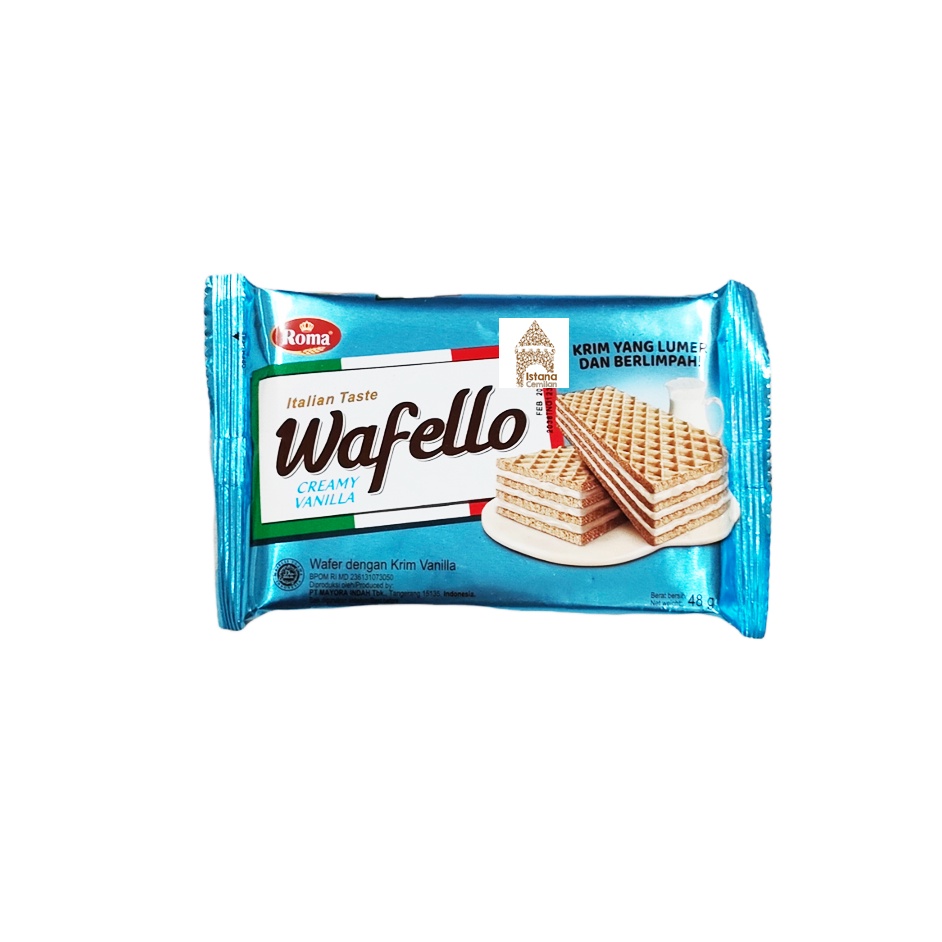 Roma Wafello Vanilla / Butter Caramel / Choco Blast Wafer 43 Gram