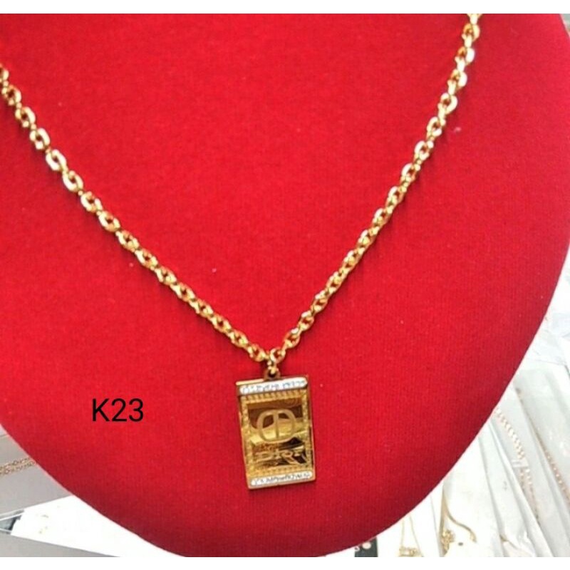 (COD)kalung wanita hijabers titanium lapis emas  premium anti luntur anti karat model K23