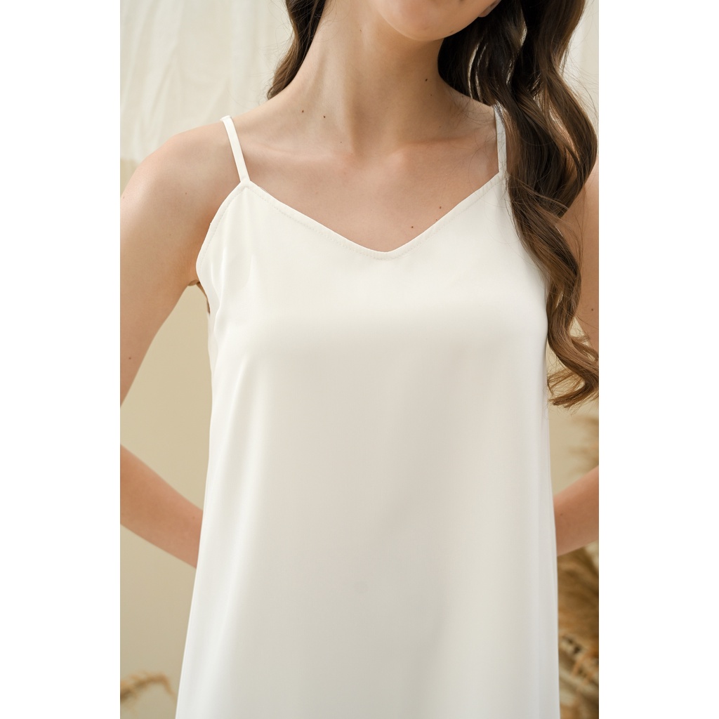 DRESS INNER (Type Maxi) / DALAMAN / CAMISOLE UNTUK KIMONO ROBE WITH ZIPPER | White Nnude Black