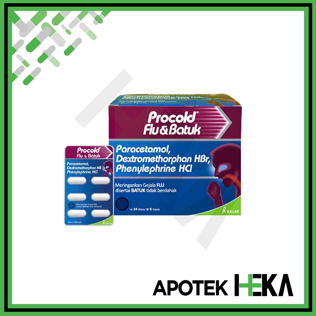 Procold Flu &amp; Batuk Box 24x6 Kaplet Obat Flu Batuk Tidak Berdahak Biru (SEMARANG)