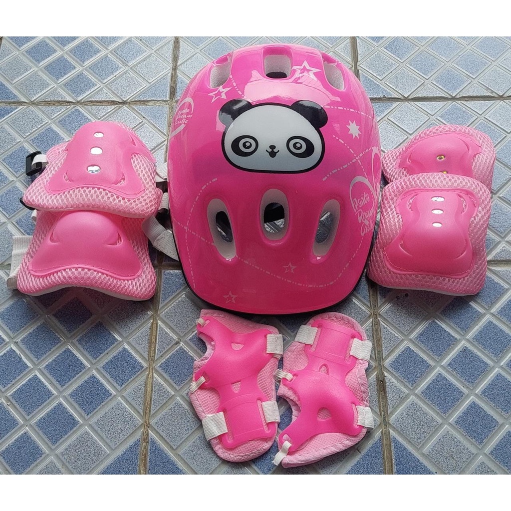 SET Helm Dan Decker Motif panda / Helm sport / Helm Pelindung anak