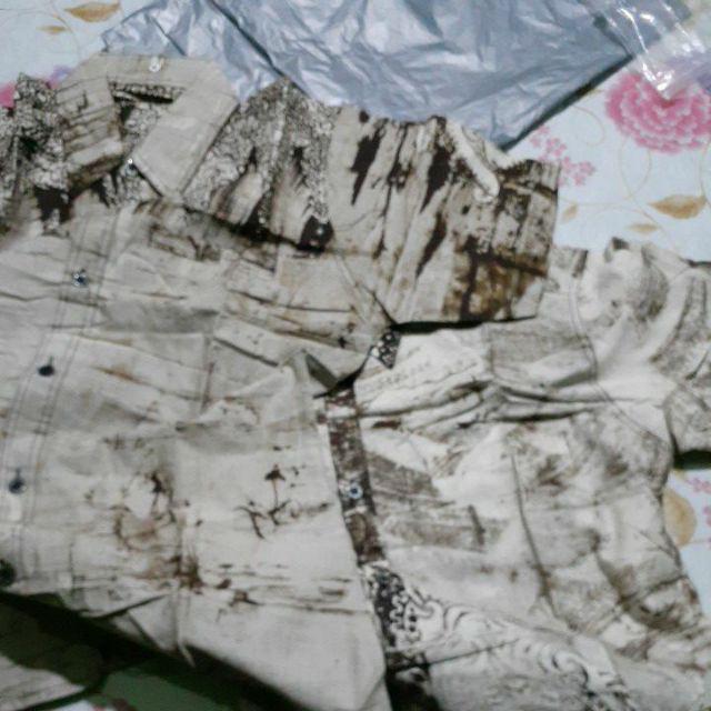 Bswart Batik Hrb026 Kenongo Hem Pendek Padi Pekalongan M L Xl Batik Pria Murah Modern Grosir