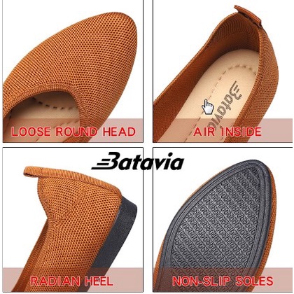 Batavia Shoes Sepatu Flat Wanita Rajut Import Terbaru A116