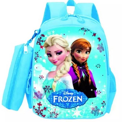 GGS Tas Anak Ransel Sekolah Laki-laki Perempuan Sd Tk Smp Motif Kartun FROZEN 2IN1