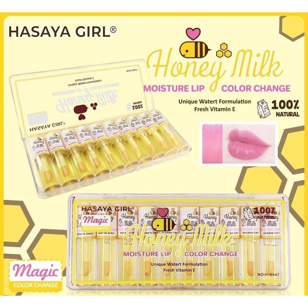 [PACK/10PCS] LIP OIL MAGIC HASAYA GIRL HONEY MILK H8447