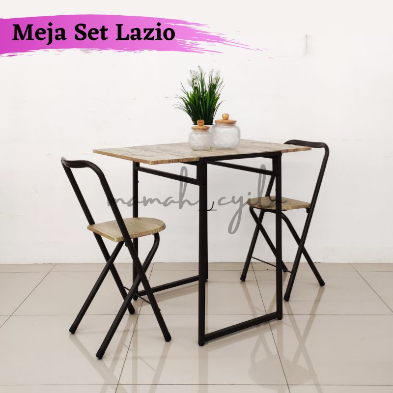 Meja Makan Set Lazio 1 Meja 2 Kursi Bisa Dilipat