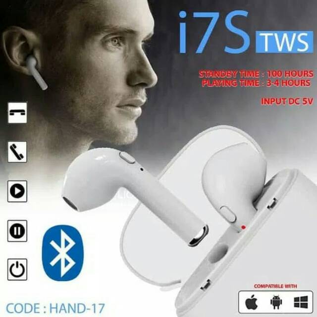 Headset i7s Twins Tws Bluetooth Wireless Sepasang Original