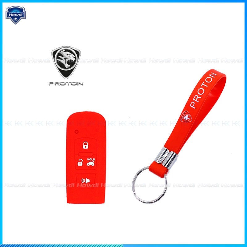 ☆Eksklusif☆Cover Kunci Remote Mobil KEYLESS Bahan Silikon Dengan Logo Gantungan Kunci Untuk Proton Persona Iriz